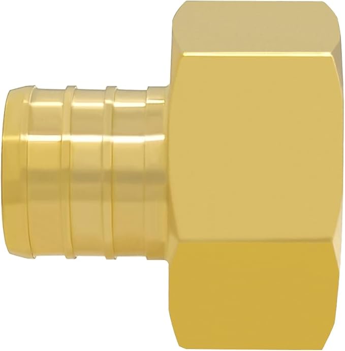 Hooshing 3/4 inch Pex Female Adapter PEX 3/4" to 3/4" NPT Female Thread Adapter Brass Crimp Fittings, 6 Pack