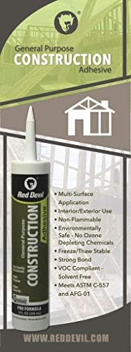 Red Devil 0779 General Purpose Construction Adhesive, 28 oz, 6-Pack, White