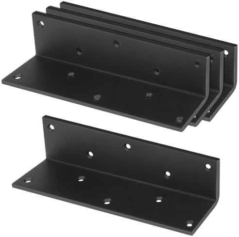 4 PCS 2" x 2" x 7-7/8" L Angle Bracket, Corner Brace for Wood, Countersink