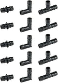 15Pcs EFIELD 3/4"Poly PEX-A Tee,Elbow,Coupling 5 PCS Each(PPSU1960033-15)