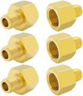Hooshing 6PCS Brass Pipe Fitting 1/4" NPT Male to 1/2" NPT Female Reducer
