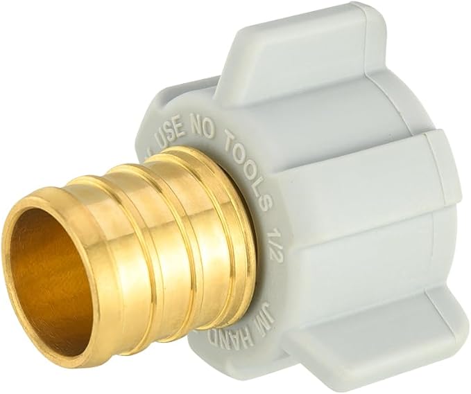 (Pack of 2) EFIELD Pex 3/4" Pex x 1/2" Female NPT Swivel Adapter Barb Crimp Brass Pex Fittings, ASTM F1807 (2),(PEX1807305)