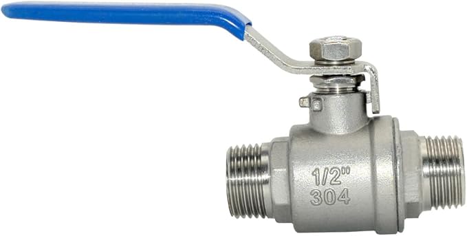 1Pcs 1/2''Inch Ball Valve, Heavy Duty Male NPT (MNPT) X Male NPT (MNPT) Thread with Long Handle Switch, Stainless Steel NPT Full Port Forged 1" Ball Valve for Water Oil and Gas, 1000 WOG