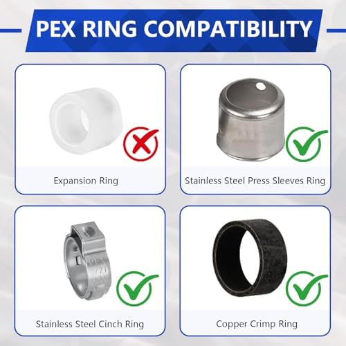 3/4" Pex x 1/2" Female NPT Swivel Adapter No-Lead Brass Crimp Fitting,PEX-B Compatible,10-Pack