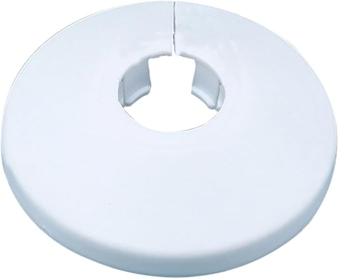 12mm Pipe Cover Decoration; Fit 0.47" Outer Diameter Pipe/Hole; White PP Plastic Escutcheon Collar; Snap-on Water Escutcheon Plate for Bathroom Kitchen Wall Tube Decor 1Pc