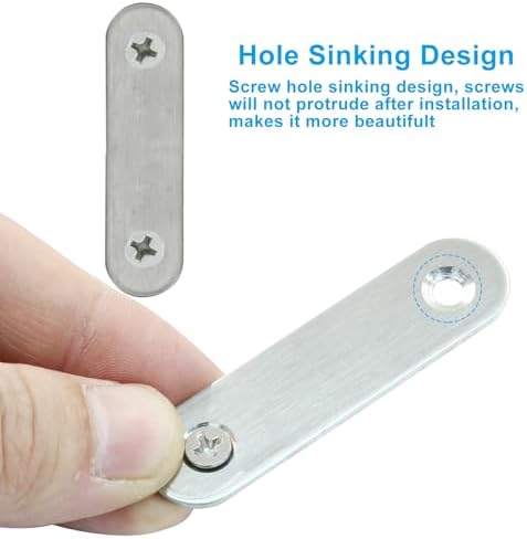 16 Pack 2.5 Inch Stainless Steel Flat Plate Straight Bracket