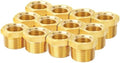 ChillWaves Brass Pipe Fitting, Reducer Hex Bushing 1/2" NPT Male x 1/4" NPT Female Thread Adapter(12-PACK)