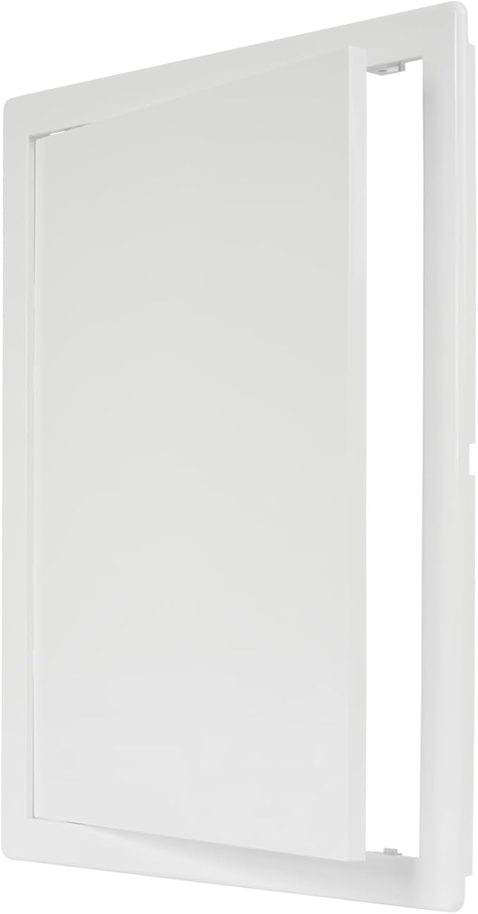 12" x 16" White Plastic Access Panel. Service Shaft Door Panel. Plumbing, Electricity, Heating, Alarm Wall Access Panel for Drywall. Bathroom Services Access Hole Cover. (12" x 16")
