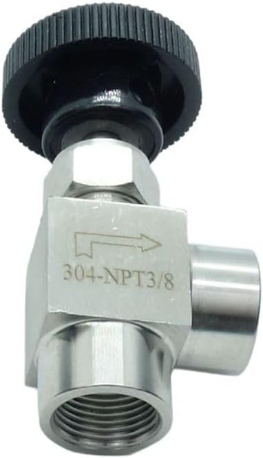 1 Piece Stainless Steel 304 Instrument Gas Angle Needle Valve 3/8" NPT Female x 3/8 NPT Female