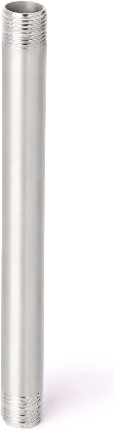 TAISHER 2Pcs Stainless Steel Pipe Fittings, 1/2" NPT x 1/2" NPT Male Threaded, 10" Length Nipple Cast Pipe
