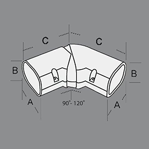 DuctlessAire Mini Split Line Set Cover - Lineset Covers for Mini Split Condenser, Central Air Systems, HVAC, Heat Pumps and More - Air Conditioner Unit Accessories (4" 90-120º Horizontal Elbow)