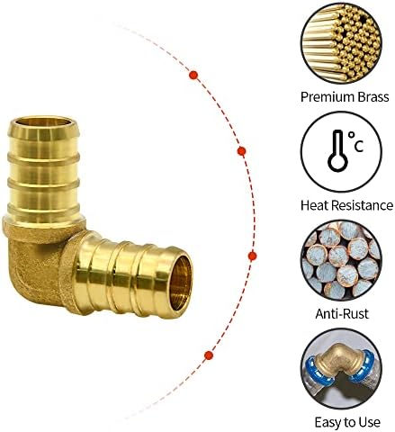 10 Pack 1/2" PEX Elbow Fittings, Brass Fittings