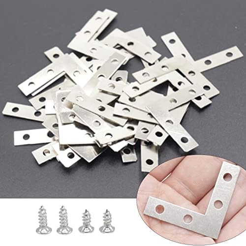 40-Pack L Corner Brackets Gold 1.5inch Iron Decorative Brace Silver
