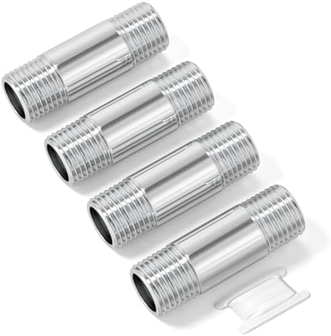 TAISHER 4Pcs 304 SS Nipple Cast Pipe Fitting, 3/8" NPT Male, 2" Length