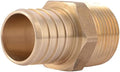 SharkBite 1 Inch x 3/4 Inch Crimp MNPT Male Adapter, Brass Plumbing Fitting, PEX Pipe, Copper, UC142LFA