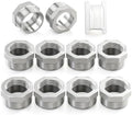 Taisher 10pcs 316L SS Reducer Hex Bushing,1/2" MNPT x 1/4" FNPT Pipe