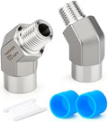 TAISHER 2PCS 304 Stainless Steel 45 Degree Barstock Street Elbow, 1/2" NPT Male x 1/2" NPT Female 304 Stainless Pipe Fitting