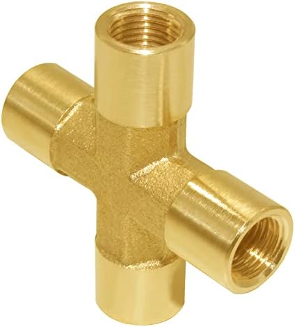 Joywayus 2PCS Brass 1/8" NPT Female 4-Way Pipe Fitting Adapter