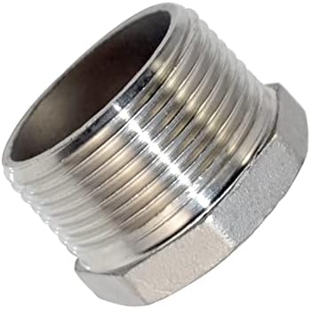 1-1/4" Male NPT to 1" Female NPT Female Reducing/Reducer Bushing Pipe Fitting,Adapter,Stainless Steel SS 304 Hex Bushing