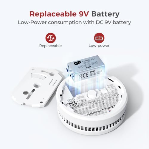 SITERLINK Smoke Detectors Replaceable Battery,GS509A-2NCDR 10pack