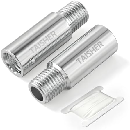 TAISHER 2Pcs 316 Nipple Cast Pipe,1/4"Male NPT x 1/4"Female NPT, 2"(L)