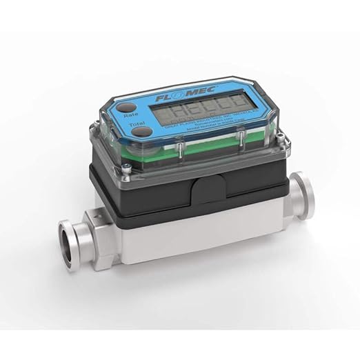 G2 Series High-Temp Turbine Flow Meter, 1/2 Inch Pipe Size, 3/4 Inch Tri-Clamp Fitting G2S05TH9GMX
