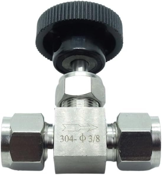 1 Piece Stainless Steel 304 3/8" Tube OD Double Ferrule Compression Fitting Instrument Needle Valve