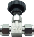 1 Piece Stainless Steel 304 3/8" Tube OD Double Ferrule Compression Fitting Instrument Needle Valve