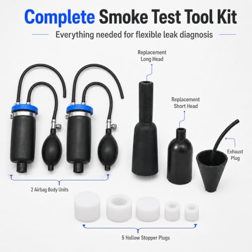 Smoke Machine Bladder Vacuum Leak Detector Intake Adapter, 5 Pcs kit