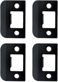 QCAA Solid Brass Extended Lip Strike, 1-1/2"X2-1/4", Matte Black, 4 Pack, Made in Taiwan