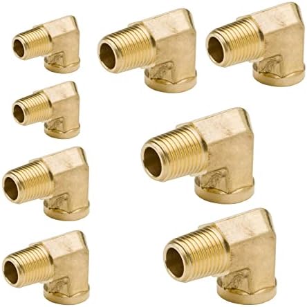 90 Degree Street Elbow 1/8" 1/4" 3/8" 1/2" NPT Male To NPT Female Forged Brass Pipe Fitting 8 Pcs