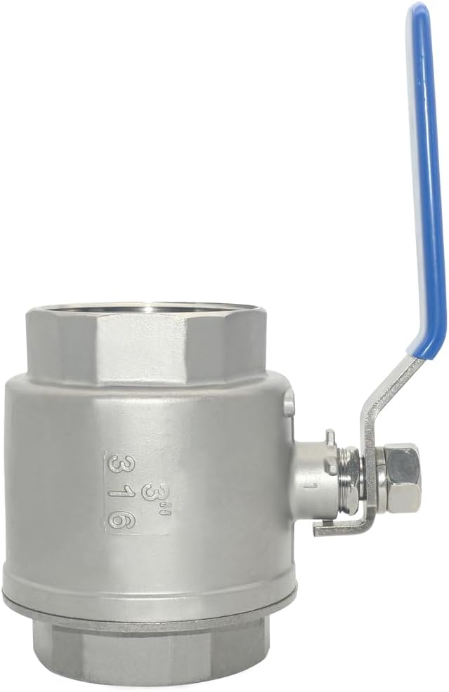 DAN SPEED 3" NPT Female 316 Stainless Steel Full Port Ball Valve Vinyl Handle WOG1000 (3 inch)