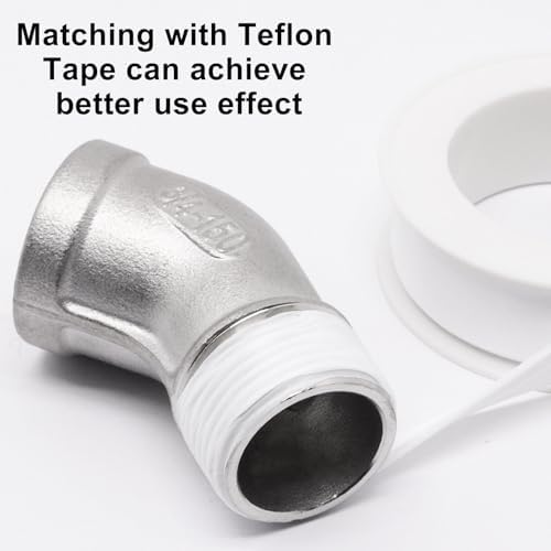 2PCS 45 Degree Elbow Fittings, 3/4" NPT Male Pipe to 3/4" NPT Female 304 Stainless Steel Pipe Fitting, Connector Coupler Apply to Outdoor/Garden/Industrial