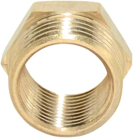 2pcs 1/2" NPT Male To 3/8" NPT Female Brass Reducer Thread Hex Bushing Brass Threaded Pipe Fitting,Hex Reducing Convert Adapter Pipe Fitting (1/2"*3/8")