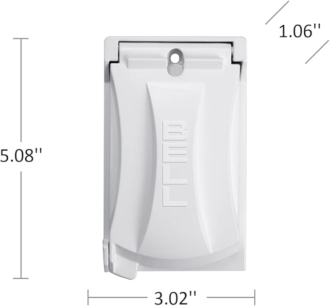 Hubbell-Bell MX1050W 1-Gang Weatherproof Universal Metal Flip Cover, Vertical/Horizontal 12-in-1, White