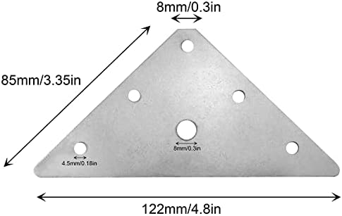 Mending Plates JCBIZ 4pcs Stainless Steel Triangular Flat Corner Braces Straight Brackets