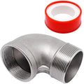 90 Degree Elbow Fittings 1PCS, 2" NPT Male X 2" NPT Female 304 Stainless Steel Pipe Fitting, Connector Coupler Apply to Outdoor Garden Industrial