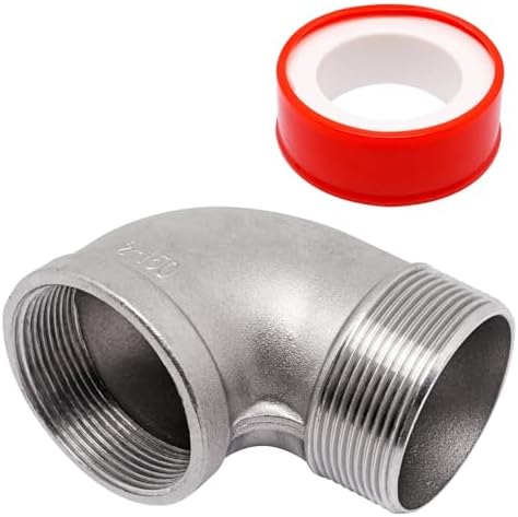90 Degree Elbow Fittings 1PCS, 2" NPT Male X 2" NPT Female 304 Stainless Steel Pipe Fitting, Connector Coupler Apply to Outdoor Garden Industrial