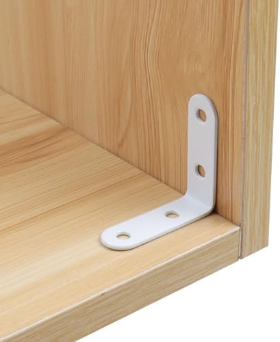 MY MIRONEY 8PCS L Brackets for Shelves White Right Angle Bracket, 2" x 2"