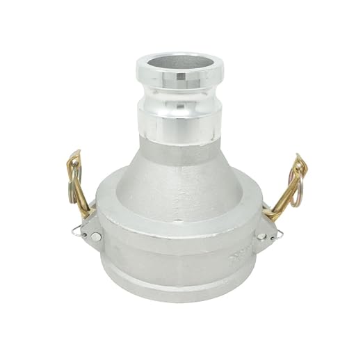 Gloxco Aluminum Type DA Cam and Groove Hose Fitting, Reducer, 4" Female Camlock x 2" Male Camlock (CAM-4020-DA-AL)