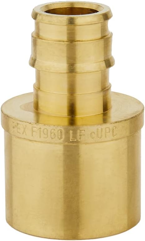 (Pack of5) EFIELD Pex A Full Flow Expansion Brass Fittings 1/2" Pex X 3/4" Female Sweat Adapter (Over the Copper Pipe), ASTM F1960,(PEX1960058-5PCS)