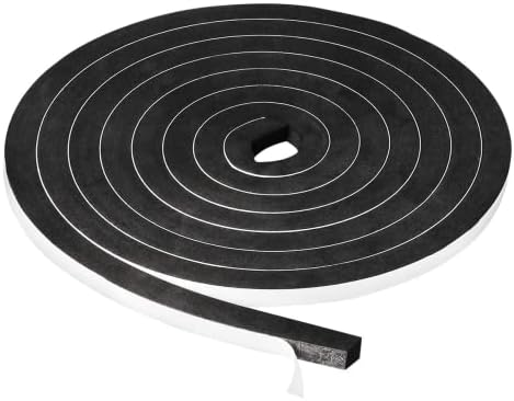 Window Door Seal Tape 1/2Inch Wide X 1/2Inch Thick, Weather Stripping for Doors High Density Foam Seal Tape Sliding Door Weather Strip,10 Feet Long …