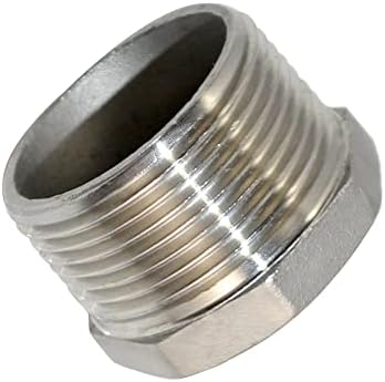 1-1/4" Male NPT to 1/2" Female NPT Female Reducing/Reducer Bushing Pipe Fitting,Adapter,Stainless Steel SS 304 Hex Bushing