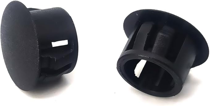 Hole Plugs 1/2" Plastic Flush Type Hole Plugs Snap in Locking Hole Tube Screw Caps Drilling Cover Plugs Fastener Covers for Kitchen Cabinet Furniture Black 50 Pack