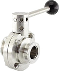 SHERICH KF50 Vacuum Butterfly Valve, Stainless Steel 304 Three-clamp Butterfly Valve with Handle and Silicone (KF50)