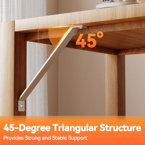 14-5/8" 45 Degree Corner Brace - Heavy Duty 5.6 mm Thick Steel 45 Degree Angle Support Brackets for 1-5/8" Strut Channel, Galvanized 45 Degree Corner Braces, Inside Mount Angle Bracket - 4 Pack