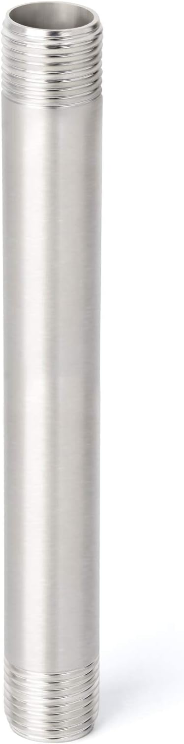 TAISHER 2PCS Stainless Steel Pipe Fittings, 1" NPT x 1" NPT Male Threaded, 8" Length Nipple Cast Pipe