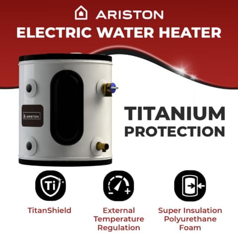 12 Gallon, 120V – Ariston Electric Water Heater – Compact Point of Use Tank for RV, Camper, Small Spaces, Plug-in Heating Solution for Under Sink, Versatile Electric Tank for Bathroom, Shower