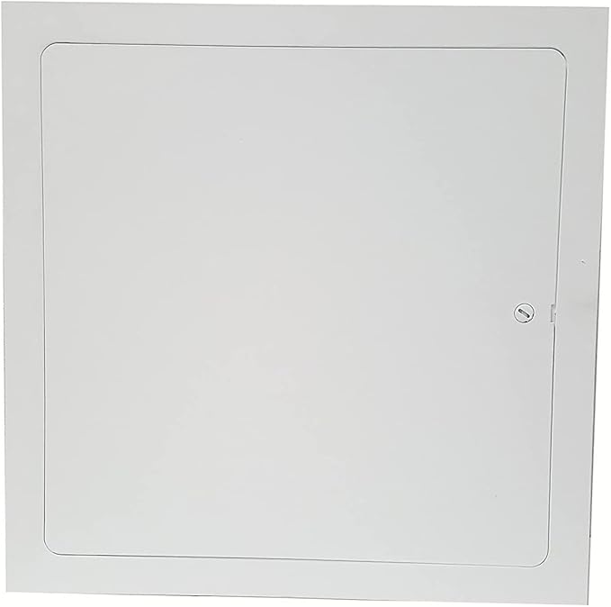 Premier by Dynasty Hardware 10x10 Universal Steel Flush Access Panel Door with Screwdriver Latch–White Prime Coat Finish, Wall or Ceiling Mounted Access Door for Drywall, Plumbing, Electrical, FL-1000