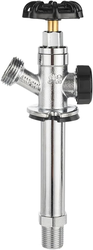 EFIELD 4-inch Anti-Siphon Frost Free Sillcock 1/2" MIP X 3/4" Hose Bibb, Chrome Plated (4-inch),(SILLCOCK019)